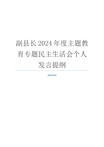 副县长2024年度主题教育专题民主生活会个人发言提纲