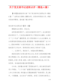关于党支部书记述职点评（精选4篇）