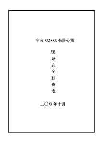 安全生产核查表