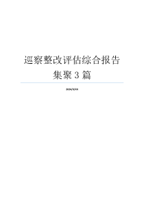 巡察整改评估综合报告集聚3篇