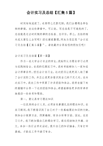 会计实习及总结【汇集5篇】