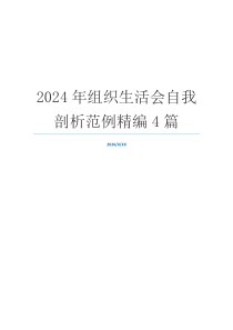 2024年组织生活会自我剖析范例精编4篇
