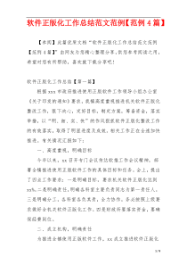 软件正版化工作总结范文范例【范例4篇】