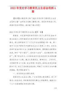 2023年党史学习教育民主生活会范例4篇