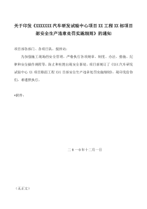 安全生产违章处罚实施细则