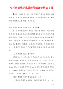 对村两委班子成员的简短评价精选4篇