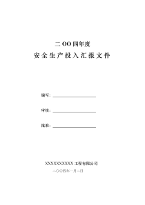 安全生产资金投入情况表