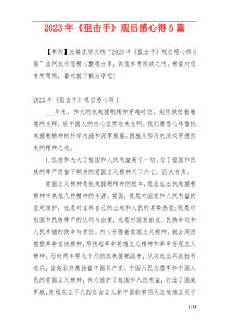 2023年《狙击手》观后感心得5篇