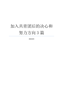 加入共青团后的决心和努力方向3篇
