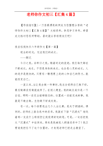 老师你作文初三【汇集4篇】
