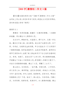 [800字]激情初二作文3篇