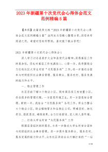 2023年新疆第十次党代会心得体会范文范例精编5篇