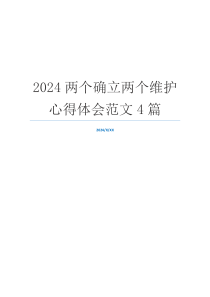 2024两个确立两个维护心得体会范文4篇