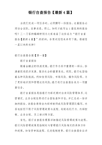 银行自查报告【最新4篇】