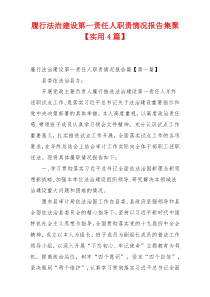 履行法治建设第一责任人职责情况报告集聚【实用4篇】