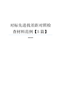 对标先进找差距对照检查材料范例【5篇】