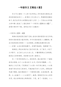 一年级作文【精选5篇】