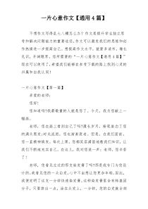 一片心意作文【通用4篇】