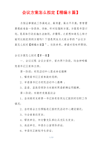 会议方案怎么拟定【精编8篇】