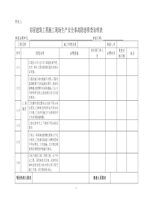房屋建筑工程施工现场生产安全事故隐患排查治理表