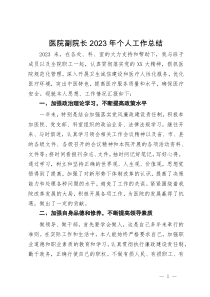 医院副院长2023年个人工作总结
