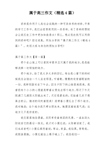 属于高三作文（精选4篇）