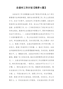 自查对工作计划【推荐4篇】