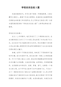 学校实训总结3篇
