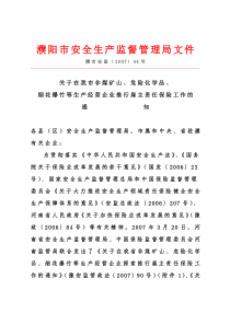 濮阳市安全生产监督管理局文件