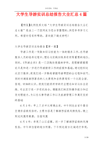 大学生导游实训总结报告大全汇总4篇