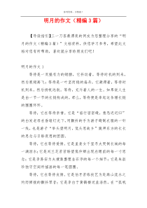 明月的作文（精编3篇）