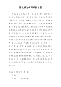 协议书怎么写样例5篇