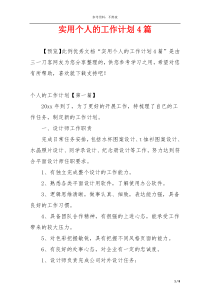 实用个人的工作计划4篇