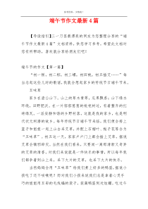 端午节作文最新4篇