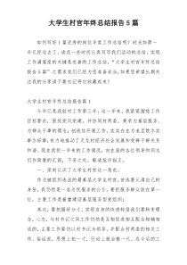 大学生村官年终总结报告5篇