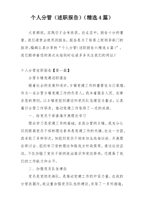 个人分管（述职报告）（精选4篇）