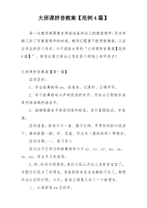 大班课拼音教案【范例4篇】