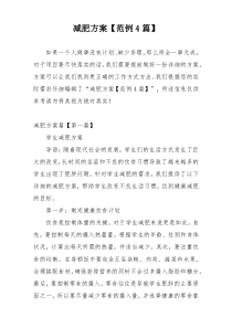 减肥方案【范例4篇】