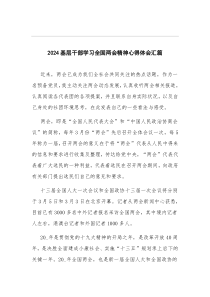 2024基层干部学习全国两会精神心得体会汇篇