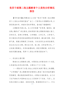 党员干部第二批主题教育个人党性分析情况报告