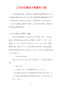 工作会议筹备方案通用4篇