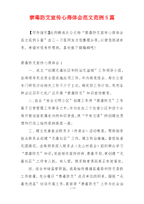 禁毒防艾宣传心得体会范文范例5篇