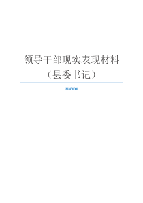 领导干部现实表现材料（县委书记）