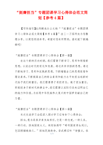 “挺膺担当”专题团课学习心得体会范文简短【参考4篇】