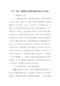关于两会期间燃气和供热设施运行安全工作总结