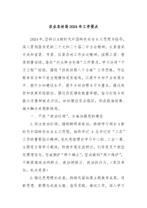 农业农村局2024年工作要点
