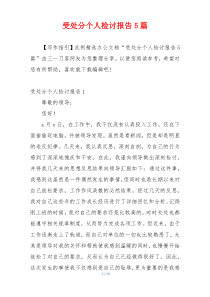 受处分个人检讨报告5篇