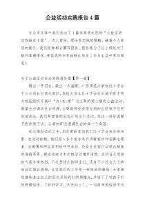 公益活动实践报告4篇