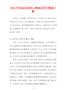 2024年企业实训的心得体会范文精选5篇