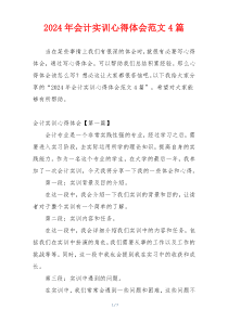 2024年会计实训心得体会范文4篇
